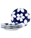 Noritake Bluefjord Set Of 4 Coupe Appetizer Plates In Blue
