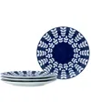 Noritake Bluefjord Set Of 4 Salad Plates In Blue