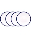 Noritake Bluefjord Set Of 4 Saucers In Blue