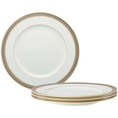 Noritake Brilliance Dinner Plates, 10-3/4" In White;gold;platinum