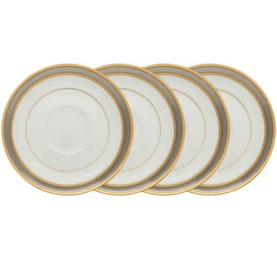 Noritake Brilliance Saucers, 6" In White;gold;platinum