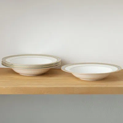 Noritake Brilliance Soup Bowls, 8-1/4", 12 Oz. In White;gold;platinum