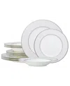 Noritake Brocato 12-piece Dinnerware Set, Service For 4 In Gray
