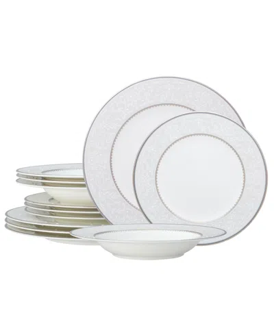 Noritake Brocato 12-piece Dinnerware Set, Service For 4 In Gray