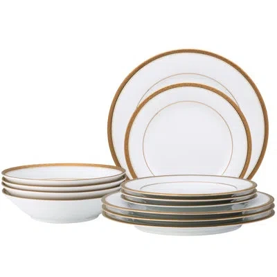 Noritake Charlotta 12-piece Dinnerware Set, Service For 4 In Gold