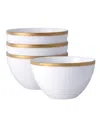 Noritake Charlotta Cereal Bowls, Set Of 4, Service For 4 In Gold