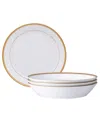 Noritake Charlotta Coupe Dinner Bowls, Set Of 4, Service For 4 In Gold