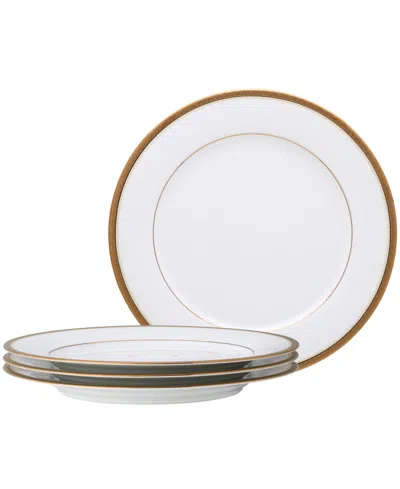 Noritake Charlotta Gold 4 Piece 10.5" Dinner Plates Set, Service For 4