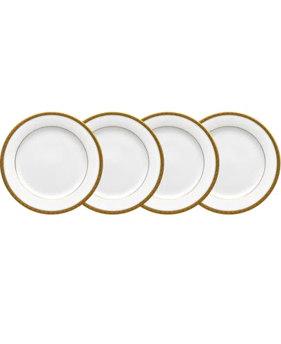 Noritake Charlotta Gold 4 Piece Bread Butter/appetizer Plates Set, Service For 4