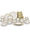 Noritake Charlotta Gold 60 Pc. Dinnerware Set, Service For 12 In White,gold