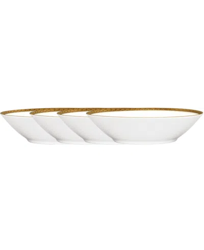 Noritake Charlotta Gold Set Of 4 Fruit Bowls, Service For 4 In White And Gold-tone