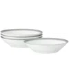 Noritake Charlotta Platinum 4 Piece 5.5" Fruit Bowls Set, 4 Oz, Service For 4 In White