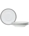 Noritake Charlotta Platinum 4 Piece 6" Saucers Set, Service For 4 In White