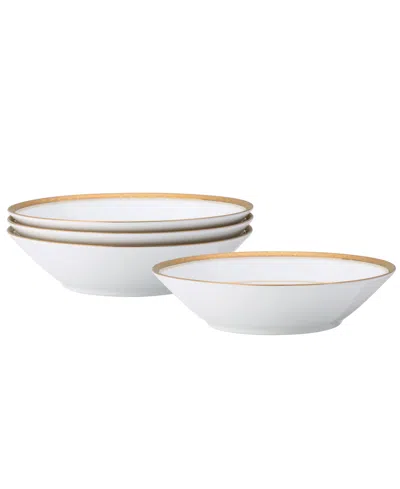 Noritake Charlotta Platinum 4 Piece 7.5" Soup Bowls Set, 12 Oz, Service For 4 In Gold