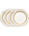 Noritake Charlotta Platinum 4 Piece 9'' Scalloped Accent Plates Set, Service For 4 In Gold