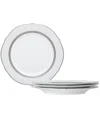 Noritake Charlotta Platinum 4 Piece 9'' Scalloped Accent Plates Set, Service For 4 In Silver