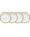 Noritake Charlotta Platinum 4 Piece Bread Butter And Appetizer Plates Set, Service For 4 In Gold