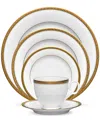 Noritake Charlotta Platinum 5 Piece Place Setting In Gold