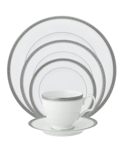 Noritake Charlotta Platinum 5 Piece Place Setting In White