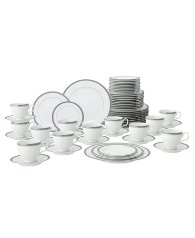 Noritake Charlotta Platinum 60 Piece Dinnerware Set, Service For 12