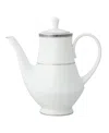 Noritake Charlotta Platinum Coffee Server, 49 oz In White