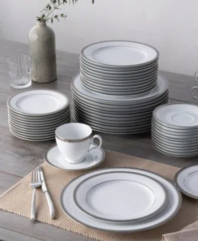 Noritake Charlotta Platinum Dinnerware Collection In White
