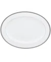 Noritake Charlotta Platinum Oval Platter, 16" In White