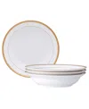 Noritake Charlotta Rim Dinner Bowls, Set Of 4, Service For 4 In Gold