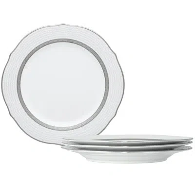 Noritake Charlotta Scalloped Accent Plates, 9" In Platinum