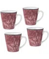 Noritake Colorkraft Essence Garnet 4 Piece Mug Set, 12 oz In Garnet