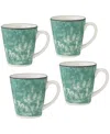 Noritake Colorkraft Essence Jade 4 Piece Mug Set, 12 oz In Jade