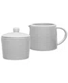 NORITAKE COLORSCAPES GRAY-ON-GRAY SWIRL SUGAR AND CREAMER, SET OF 2