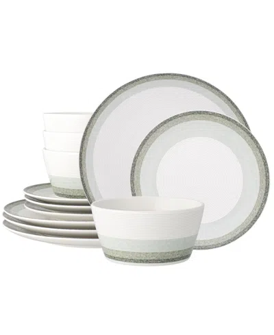 Noritake Colorscapes Layers 12 Piece Coupe Dinnerware Set In Sage