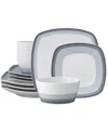 Noritake Colorscapes Layers 12 Piece Square Dinnerware Set In Ash