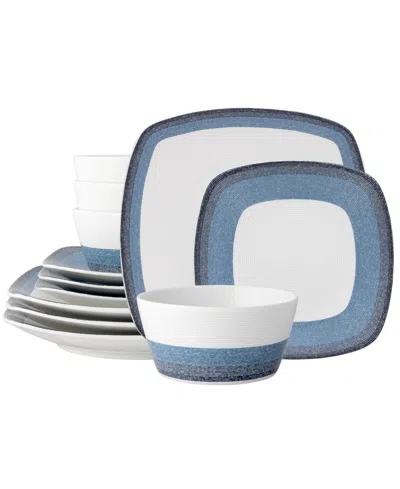 Noritake Colorscapes Layers 12 Piece Square Dinnerware Set In Navy
