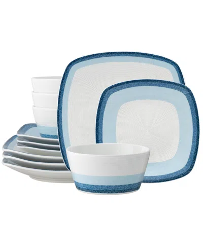 Noritake Colorscapes Layers 12 Piece Square Dinnerware Set In Sky