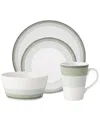 Noritake Colorscapes Layers 4 Piece Coupe Place Setting In Sage