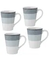 Noritake Colorscapes Layers 4 Piece Mug Set, 12 oz In Ash
