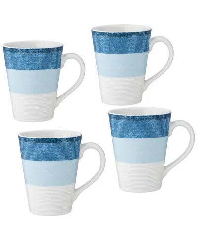 Noritake Colorscapes Layers 4 Piece Mug Set, 12 oz In Sky