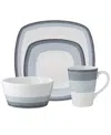 Noritake Colorscapes Layers 4 Piece Square Place Setting In Ash