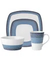 Noritake Colorscapes Layers 4 Piece Square Place Setting In Navy
