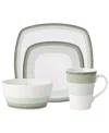 Noritake Colorscapes Layers 4 Piece Square Place Setting In Sage