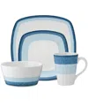 Noritake Colorscapes Layers 4 Piece Square Place Setting In Sky
