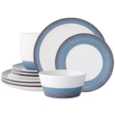 Noritake Colorscapes Layers Coupe 12-piece Dinnerware Set, Service For 4 In Navy