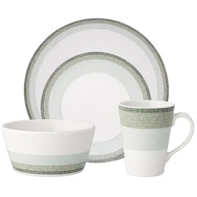 Noritake Colorscapes Layers Coupe 4-piece Place Setting, Service For 1 In Sage