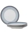 Noritake Colorscapes Layers Coupe Salad Plate Set Of 4, 8.25" In Ash