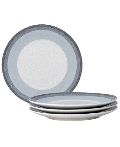 Noritake Colorscapes Layers Coupe Salad Plate Set Of 4, 8.25" In Ash