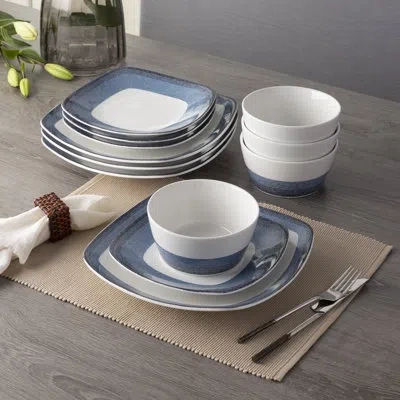 Noritake Colorscapes Layers Square 12-piece Dinnerware Set, Service For 4 In Navy