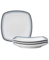 Noritake Colorscapes Layers Square Dinner Plate Set Of 4, 10.75" In Ash