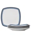 Noritake Colorscapes Layers Square Dinner Plate Set Of 4, 10.75" In Navy
